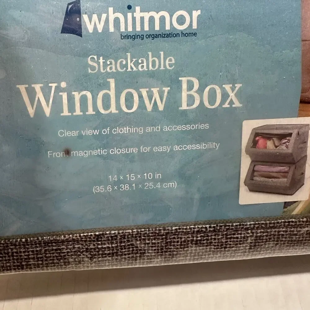 Stackable Window Box Closet Organizer Storage Bin with Magnetic Closure